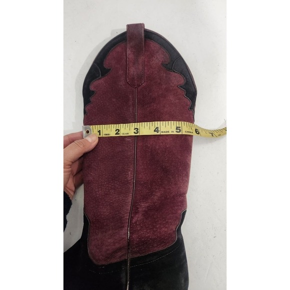 Anderson Bean 4170C Suede Cabernet Black Womens Western Boots Size 4 Made In USA - Picture 8 of 14